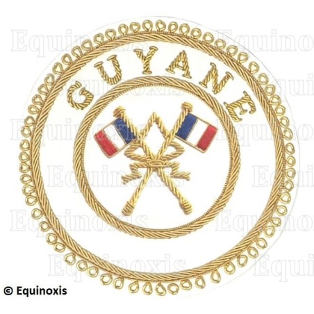 Badge / Macaron GLNF – Grande tenue provinciale – Passé Grand Porte-Etendard – Guyane – Brodé main